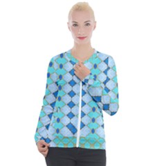 Turquoise Casual Zip Up Jacket by Dazzleway