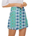 Turquoise Mini Front Wrap Skirt View3