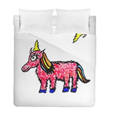 Unicorn Sketchy Style Drawing Duvet Cover Double Side (full/ Double Size) by dflcprintsclothing