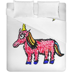 Unicorn Sketchy Style Drawing Duvet Cover Double Side (california King Size)