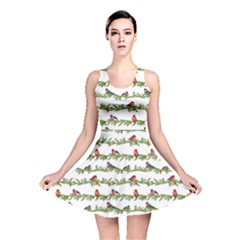 Bullfinches On The Branches Reversible Skater Dress by SychEva