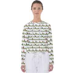 Bullfinches On The Branches Women s Slouchy Sweat by SychEva