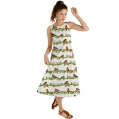 Bullfinches On The Branches Summer Maxi Dress by SychEva