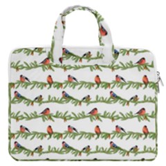 Bullfinches On The Branches Macbook Pro Double Pocket Laptop Bag by SychEva