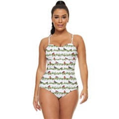 Bullfinches On The Branches Retro Full Coverage Swimsuit by SychEva