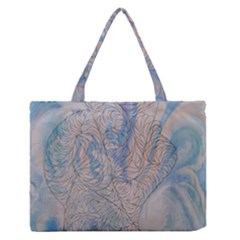 Convoluted Patterns Zipper Medium Tote Bag by kaleidomarblingart