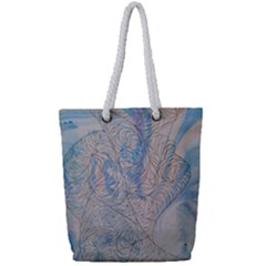 Convoluted Patterns Full Print Rope Handle Tote (small) by kaleidomarblingart