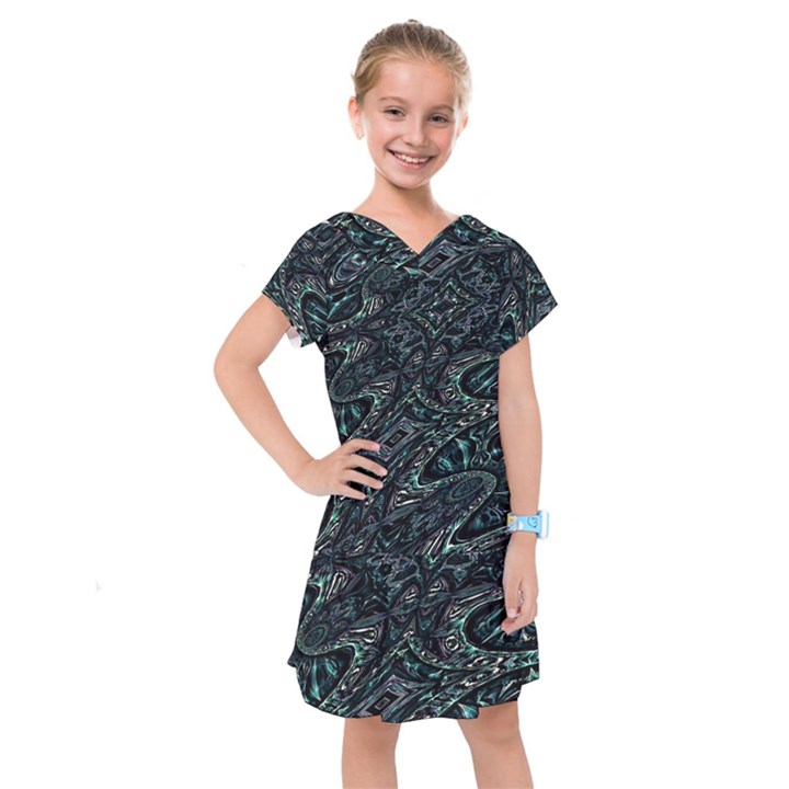 Emerald Distortion Kids  Drop Waist Dress