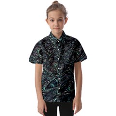 Emerald Distortion Kids  Short Sleeve Shirt by MRNStudios