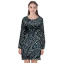 Emerald Distortion Long Sleeve Chiffon Shift Dress  View1