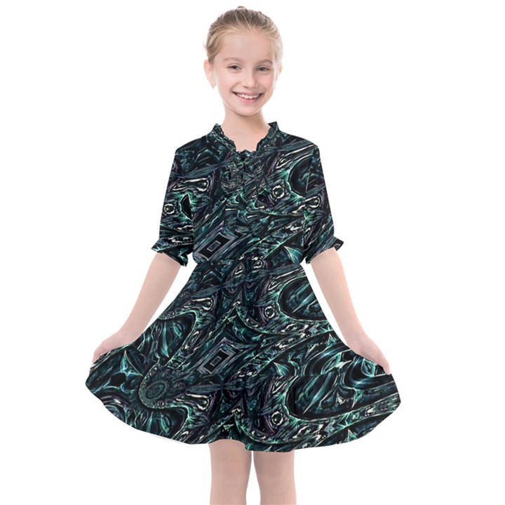 Emerald Distortion Kids  All Frills Chiffon Dress