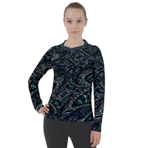 Emerald Distortion Women s Pique Long Sleeve Tee by MRNStudios