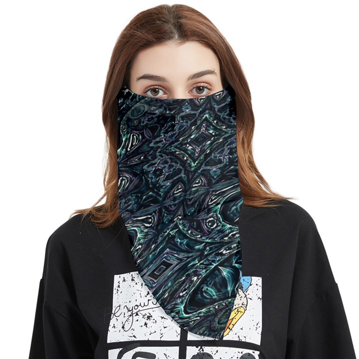 Emerald Distortion Face Covering Bandana (Triangle)