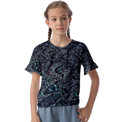 Emerald Distortion Kids  Cuff Sleeve Scrunch Bottom Tee by MRNStudios