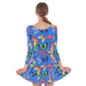 Bright Butterflies Circle In The Air Long Sleeve Velvet Skater Dress View2