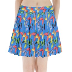 Bright Butterflies Circle In The Air Pleated Mini Skirt by SychEva