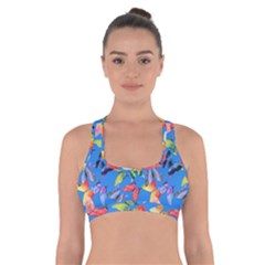 Bright Butterflies Circle In The Air Cross Back Sports Bra by SychEva