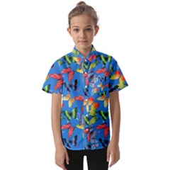 Bright Butterflies Circle In The Air Kids  Short Sleeve Shirt by SychEva