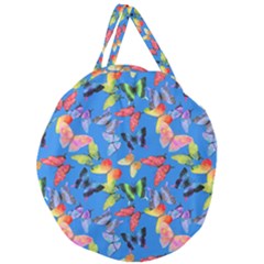 Bright Butterflies Circle In The Air Giant Round Zipper Tote by SychEva