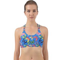 Bright Butterflies Circle In The Air Back Web Sports Bra by SychEva