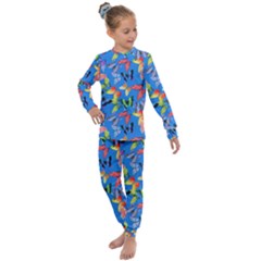 Bright Butterflies Circle In The Air Kids  Long Sleeve Set  by SychEva