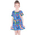 Bright Butterflies Circle In The Air Kids  Simple Cotton Dress View1