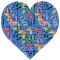 Bright Butterflies Circle In The Air Wooden Puzzle Heart View1