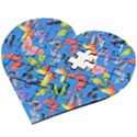 Bright Butterflies Circle In The Air Wooden Puzzle Heart View2