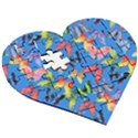 Bright Butterflies Circle In The Air Wooden Puzzle Heart View3