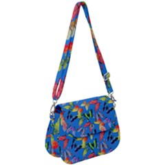 Bright Butterflies Circle In The Air Saddle Handbag by SychEva