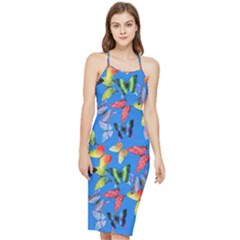 Bright Butterflies Circle In The Air Bodycon Cross Back Summer Dress by SychEva