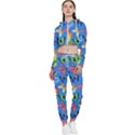 Bright Butterflies Circle In The Air Cropped Zip Up Lounge Set View1