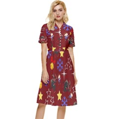 Krampus With Brat Red Button Top Knee Length Dress