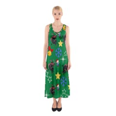 Krampus And Brat Green Sleeveless Maxi Dress