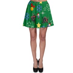 Krampus And Brat Green Skater Skirt by NerdySparkleGoth