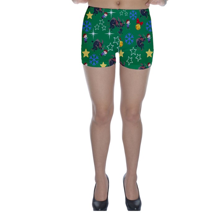 Krampus and Brat Green Skinny Shorts