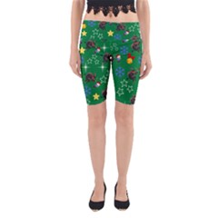 Krampus And Brat Green Yoga Cropped Leggings by NerdySparkleGoth