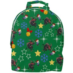 Krampus And Brat Green Mini Full Print Backpack by NerdySparkleGoth