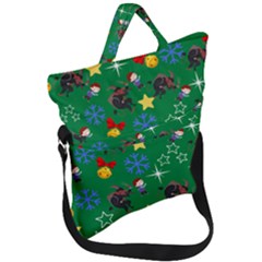 Krampus And Brat Green Fold Over Handle Tote Bag