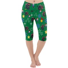 Krampus And Brat Green Lightweight Velour Cropped Yoga Leggings