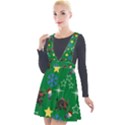 Krampus and Brat Green Plunge Pinafore Velour Dress View1