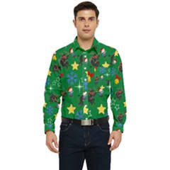 Krampus And Brat Green Men s Long Sleeve Pocket Shirt 