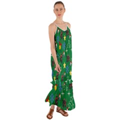 Krampus And Brat Green Cami Maxi Ruffle Chiffon Dress