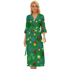 Krampus And Brat Green Midsummer Wrap Dress