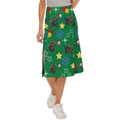 Krampus And Brat Green Midi Panel Skirt