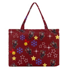 Krampus Kawaii Red Zipper Medium Tote Bag