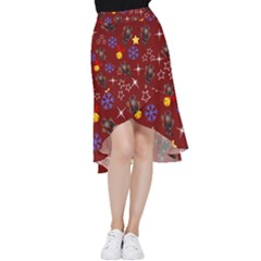 Krampus Kawaii Red Frill Hi Low Chiffon Skirt