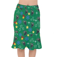 Krampus Kawaii Green Short Mermaid Skirt