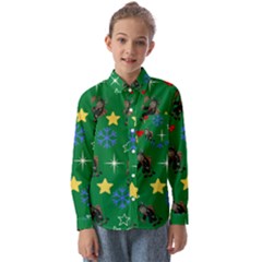 Krampus Kawaii Green Kids  Long Sleeve Shirt by NerdySparkleGoth