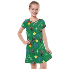 Krampus Kawaii Green Kids  Cross Web Dress